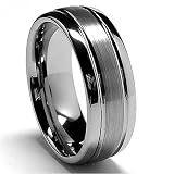 8mm Dome Matte Finish / High Polish Tungsten Carbide Ring Sizes 8 To 1...