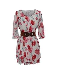 Plus Size Chiffon/Polyester Elbow Length Sleeves Vintage Round Neck  Dress