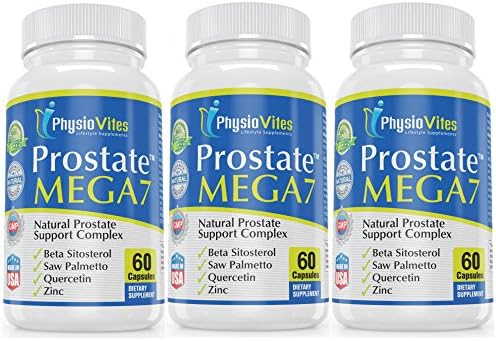 Prostate Mega7 #1 Top Rated Best Prostate Supplement For Men With Beta Sitosterol, Saw Palmetto, Quercetin Prostate Mega7 Prostate Health And Prostate Support Supplement 180 Capsules 3 Bottles
