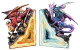 Metallic Gothic Dragon Geode Bookends Book Ends Evil