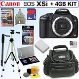 Canon Digital Rebel XSi 12MP Digital SLR Camera (Black) + 4GB Deluxe Accessory Kit