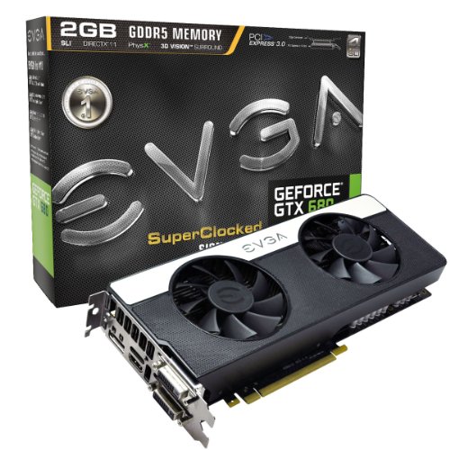 EVGA GeForce GTX 680 SC Signature2/Dual Fan/2048MB GDDR5 Dual Dual-Link DVI/mHDMI/DP/SLI Graphics Card (02G-P4-2687-KR) On Sale