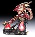 Gold Fire Dragon Breathing Fire (LED light), Sitting on Geode (LED Light). Table Accent Lamp - Decorative - Approx 10