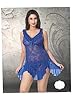 Indiatrendzs Women's Sexy Hot Nighty 2pc Set Blue Bedroom Nightwear Dress Freesize