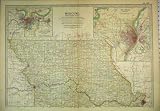 c1902 MAP MISSOURI AMERICA KANSAS CITY ST LOUIS MADISON