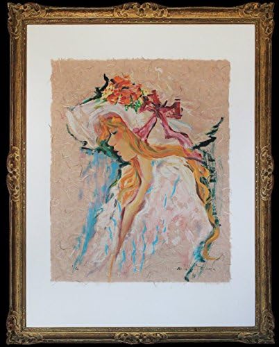 Lithograph printed on Japanese Rice Paper of an original acrylic painting titled, "CRINOLINE", by Impressionist artist, Rita Asfour. Framed.