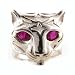 Rare Huge Heavy 25G Solid Sterling Silver Hand Carved Tiger Ring with Real Ruby Eyes - Finger Sizes 8 to 13 Available