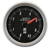 AEM 30-5133MB Black Face Analog Oil Pressure Metric Gauge