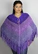 Handmade Artisan Open Stitch Poncho - Crocheting Masterpiece - English Lavender (Medium/large)