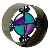 ブロック 塀 飾りブロック シャインガラス銅製丸型ラウンド格子タイプ190ベネチアン 燻し銅GA