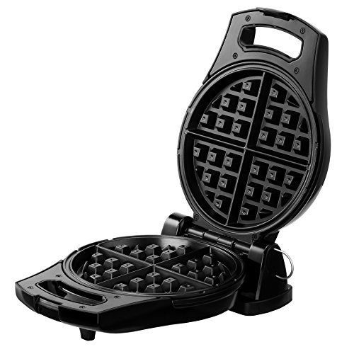 VonShef Flip 4 Slice Rotating Round Belgian Waffle Maker Stainless