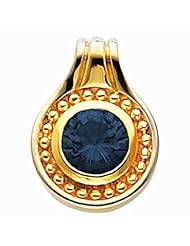 14K Yellow Gold Round Cut Sapphire Pendant -- LIFETIME WARRANTY