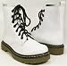 White Combat Boots Black Laces 7 eye