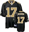 Robert Meachem Jersey: Reebok Black Replica #17 New Orleans Saints Jersey