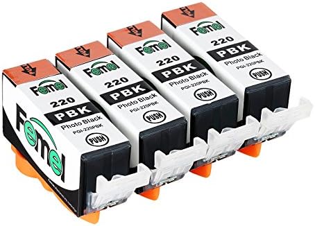 FEMEL 4 Black Re-manufactured PGI-220 CLI-221 Printer Ink Cartridges for Canon PIXMA iP3600 iP4600 iP4700 MP560 MP620 MP620B MP640 MP640R MP980 MP990 MX860 MX870 Printers