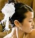 WHITE Bridal Feather Hair Piece with Crystals