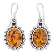 Amber earrings, 'Honey Drops' 0.8" W 1.6" L