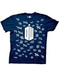 Apparel: Doctor Who Silence Tally Mark Silence T-shirt (S, Navy)