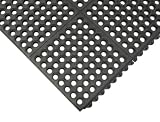 Rubber-Cal Dura-Chef Interlock Anti-Fatigue Floor Mat - 5/8inch x 3ft x 3ft - Black