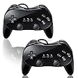 Donop 2 Pack Black Controller for Wii,classic Console Gampad Gaming Pad Joypad Pro for Nintendo Wii 2 Pack