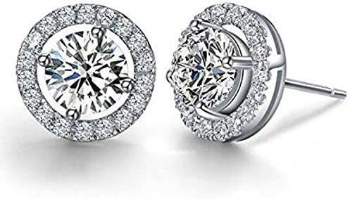 2.2cttw 2ct Each Nscd Simulated Diamond Stud Halo Post Back Earrings