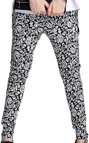 YYQYMM Women's Casual Floral Print Elastic Dance Hipop Harem PencilPant