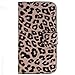 Yesoo Leather Wallet Case Cover with Aluminum Touch Pen and Silicone Key Chain for Samsung Galaxy S4 - Leopard Skin Pattern