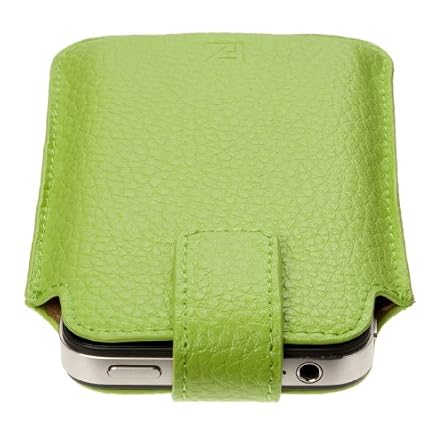 Chelsea Slip in Leather Case for iPhone 4G/4S-Hot Green