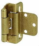 Amerock BP7565-BB Hinge Self-Closing Partial Wrap Inset Burnished Brass, 3/8-Inch