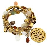 Produkt-Bild: Sweet Deluxe Damen-Stretcharmband Rose gold/braun 18-19 cm 00264