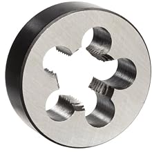 Union Butterfield 2010(NPT) Carbon Steel Round Threading Die, Uncoated (Bright) Finish, 1/2"-14 Thread Size