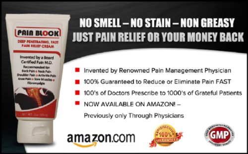 Pain Block - Pain Relief Rub Cream 2 oz for Back, Joint, Knee ...