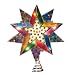 Kurt S. Adler 8" Multi 10-Point Capiz Star Christmas Tree Topper with Multi Star Gems, Nickel Finish