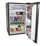 Haier HNSE05BB 4.6 Cu.Ft. Compact Refrigerator/Freezer, Black/Stainless