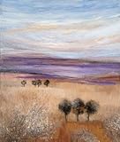 Heather Landscape II HIGH QUALITY CANVAS Print With Light Added BRUSHSTROKES Rosie Abrahams 28x22
