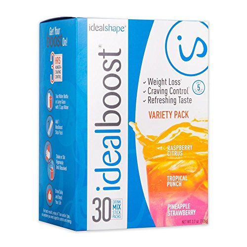 IdealBoost, Weight Loss Drink Mix Packets, Variety Pack, w/ Hunger Blocking and Energy Blends, 30 Servings...