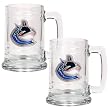 Vancouver Canucks NHL 2pc 15oz Glass Tankard Set- Primary Logo by Great American Products