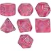 Chessex Dice: Polyhedral 7-Die Borealis Dice Set - PINK with/SILVER - NEW