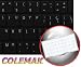COLEMAK KEYBOARD LABELS LAYOUT ON TRANSPARENT BACKGROUND WITH BLUE, ORANGE, RED, WHITE OR YELLOW LETTERING (14X14) (White)