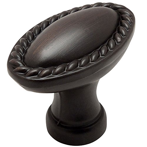 Cosmas® 4116ORB Oil Rubbed Bronze Rope / Scroll Cabinet Hardware Oval Oblong Knob