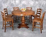 Counter Height 54   Round Pedestal Table Country Oak