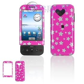 New Hot Pink Silver Glitter Stars G1 Google 1 Android Cell Phone Cover
