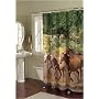 Wild Horses Western Fabric Shower Curtain