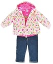 Rocawear Heart Print Jacket / Long-sleeved T-shirt / Jeans 3-Piece Outfit (Sizes 12M 24M)
