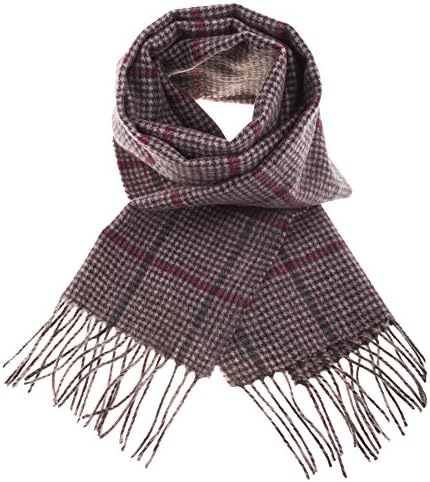 Dunedin 100% Lambswool Unisex Scottish Tartan Multicolor Scarf Bordeaux Chidori Check (N/A)