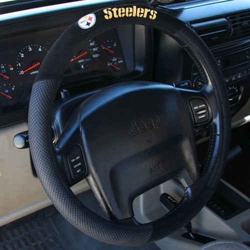 Pittsburgh Steelers Black Steering Wheel Cover