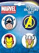 Captain America Thor Iron Man Avengers 4 Piece Button Set