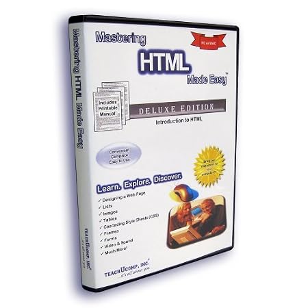 Mastering HTML Made Easy Training Tutorial v. 4 - How to use HTML Video e Book Manual Guide. Even dummies can learn web design from this total CD for everyone, with Introductory - Advanced material from Professor Joe