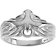 14K White Gold Holy Spirit Dove Man's Ring