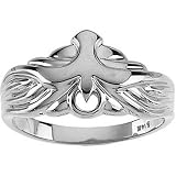 14K White Gold Holy Spirit Dove Man's Ring